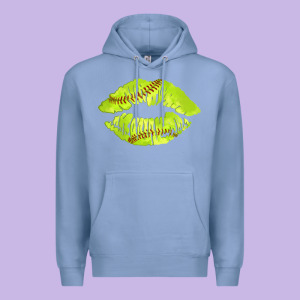 Softball Lips Premium Hoodie Designed By Adodesignshop