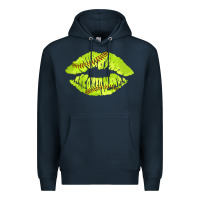 Navy softball lips Premium Hoodie - AdoDesignShop