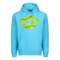 Ocean Blue softball lips Premium Hoodie - AdoDesignShop
