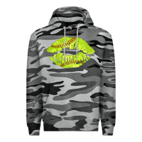 Slate Camo softball lips Premium Hoodie - AdoDesignShop