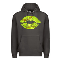 Smoke softball lips Premium Hoodie - AdoDesignShop