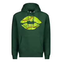 Sports Green softball lips Premium Hoodie - AdoDesignShop