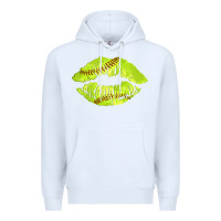 White softball lips Premium Hoodie - AdoDesignShop