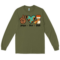 Army Green peace love fall Long Sleeve Tee - JahusDesignShop