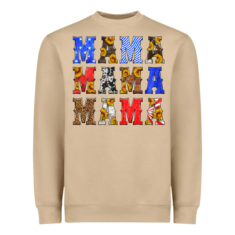 Mama American Flag 4th Of July Heavyweight Sweatshirt by HRA Design Shop | Teevron