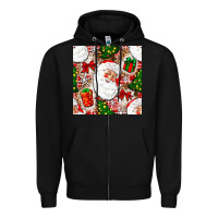 Christmas Santa Claus And Gift Box Zipper Hoodie | Teevron