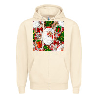 Sandshell Christmas Santa Claus and gift box Zipper Hoodie - NancyCooperArtShop