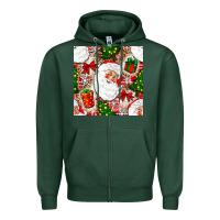Sports Green Christmas Santa Claus and gift box Zipper Hoodie - NancyCooperArtShop