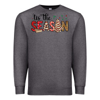 Charcoal Heather tis the season christmas debbie cake Premium Sweatshirt - MaliasSmallBusiness