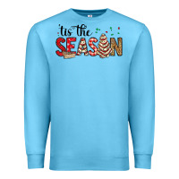 Ocean Blue tis the season christmas debbie cake Premium Sweatshirt - MaliasSmallBusiness