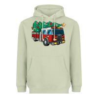 Matcha christmas fire truck Heavyweight Hoodie - MaliasSmallBusiness