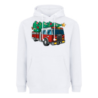 White christmas fire truck Heavyweight Hoodie - MaliasSmallBusiness