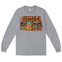Heather Grey thankful mama Long Sleeve Tee - JahusDesignShop