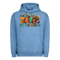 Pigment Pebble Blue Tis' the season Fall Urban Hoodie - NancyCooperArtShop