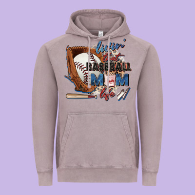 Livin' That Baseball Mom Life Vintage Hoodie Designed By Zillion Design Studio