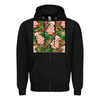 Black Christmas tree cakes Zipper Hoodie - NancyCooperArtShop