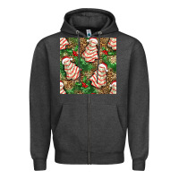 Charcoal Heather Christmas tree cakes Zipper Hoodie - NancyCooperArtShop