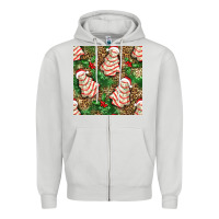 Dove Grey Christmas tree cakes Zipper Hoodie - NancyCooperArtShop