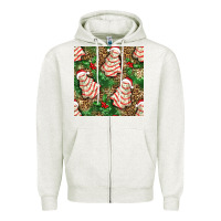 Oatmeal Heather Christmas tree cakes Zipper Hoodie - NancyCooperArtShop