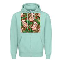 Seafoam Christmas tree cakes Zipper Hoodie - NancyCooperArtShop