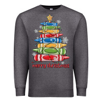 Charcoal Heather crayons tree christmas Premium Sweatshirt - MaliasSmallBusiness