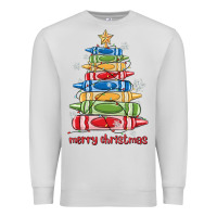 Dove Grey crayons tree christmas Premium Sweatshirt - MaliasSmallBusiness