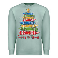Seafoam crayons tree christmas Premium Sweatshirt - MaliasSmallBusiness