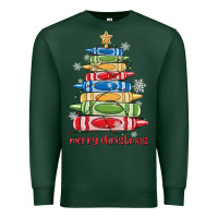 Sports Green crayons tree christmas Premium Sweatshirt - MaliasSmallBusiness