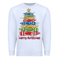 White crayons tree christmas Premium Sweatshirt - MaliasSmallBusiness