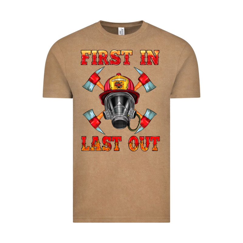 Firefighter Face Mask With Axes Vintage Tee by HRA Design Shop | Teevron