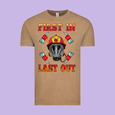 Firefighter Face Mask With Axes Vintage Tee Designed By Hra Design Shop