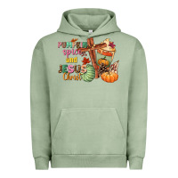 Pigment Oil Green Pumpkin spice and Jesus christ Urban Hoodie - NancyCooperArtShop