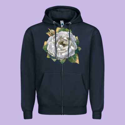 Pillow Fight Rose Zipper Hoodie Designed By Lillyallendesigns