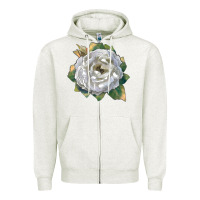 Oatmeal Heather pillow fight rose Zipper Hoodie - LillyAllenDesigns