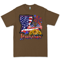 Cacao 4th of july  louisiana map Premium Tee - BarkalooDesign