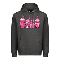 Charcoal Heather breast cancer coffee Premium Hoodie - Jasminsmagicworld