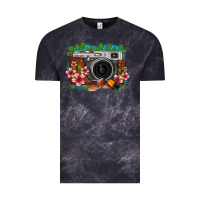 Cloud Black floral lotus leaf film roll vintage camera Vintage Tee - FaDigitalArtStudio