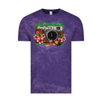 Cloud Purple floral lotus leaf film roll vintage camera Vintage Tee - FaDigitalArtStudio