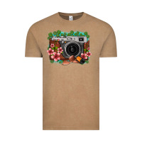Vintage Coffee floral lotus leaf film roll vintage camera Vintage Tee - FaDigitalArtStudio
