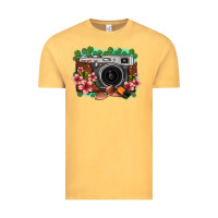 Vintage Mustard floral lotus leaf film roll vintage camera Vintage Tee - FaDigitalArtStudio