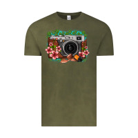 Vintage Olive floral lotus leaf film roll vintage camera Vintage Tee - FaDigitalArtStudio