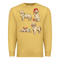 Antique Gold christmas dogs Premium Sweatshirt - MaliasSmallBusiness