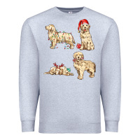 Heather Grey christmas dogs Premium Sweatshirt - MaliasSmallBusiness