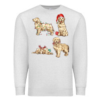 Oatmeal Heather christmas dogs Premium Sweatshirt - MaliasSmallBusiness
