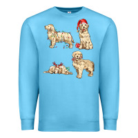 Ocean Blue christmas dogs Premium Sweatshirt - MaliasSmallBusiness
