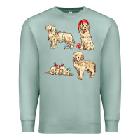 Seafoam christmas dogs Premium Sweatshirt - MaliasSmallBusiness