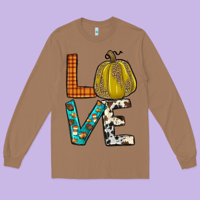 Fall Love Long Sleeve Tee Designed By Jahusdesignshop