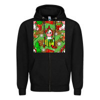 Black Christmas unicorn and gift box Zipper Hoodie - NancyCooperArtShop