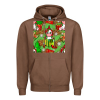 Chestnut Christmas unicorn and gift box Zipper Hoodie - NancyCooperArtShop
