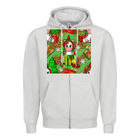 Dove Grey Christmas unicorn and gift box Zipper Hoodie - NancyCooperArtShop